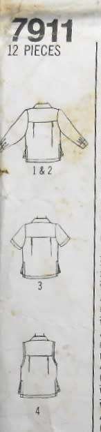 SIMPLICITY 7911 BLOUSE WITH SLEEVE VARIATIONS SIZE 6-12 COMPLETE