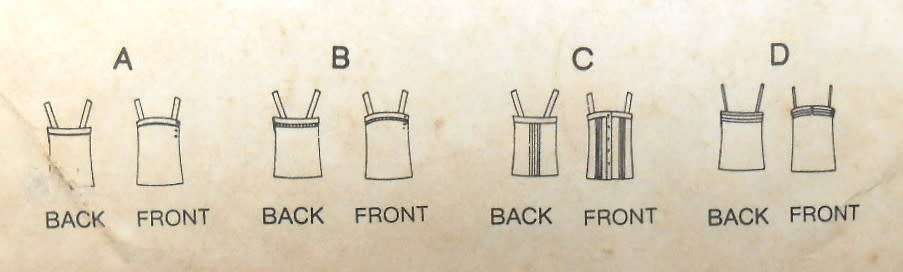 VOGUE 7607 CAMISOLE TOPS  SIZE 12 COMPLETE-MOSTLY UNCUT-ZIPLOC