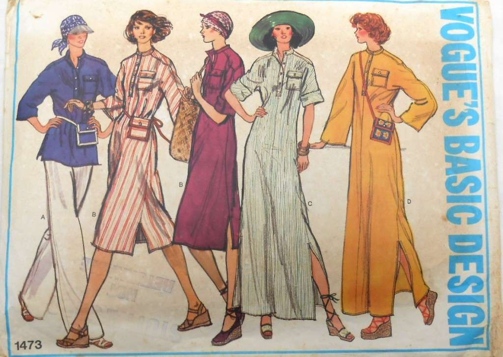 VOGUE 1473 CAFTAN DRESS-TOP-POUCH SIZE 14 BUST 92 CM SEE LISTING