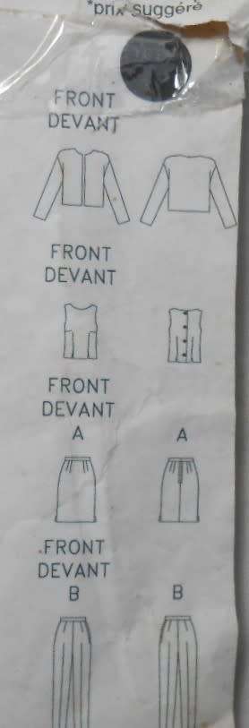 BUTTERICK 4510 JACKET-TOP-PANTS-SKIRT  SIZES 12-14-16 COMPLETE-MOSTLY UNCUT-ZIPLOC