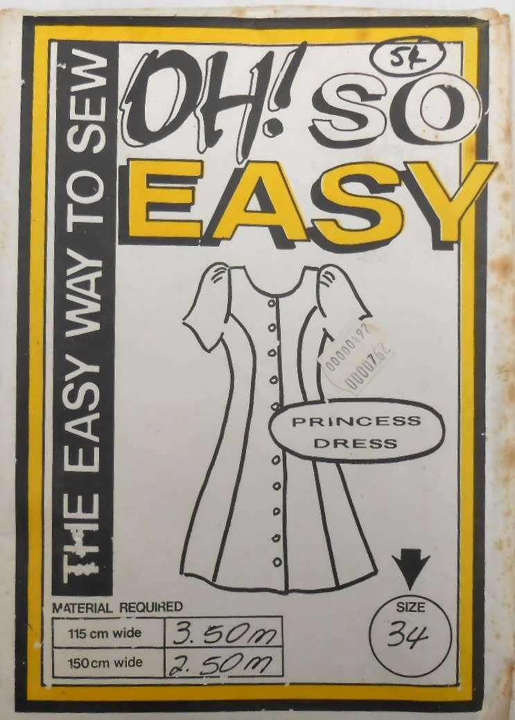 OH SO EASY  PATTERN 54 LADIES PRINCESS DRESS SIZE 36 - COMPLETE