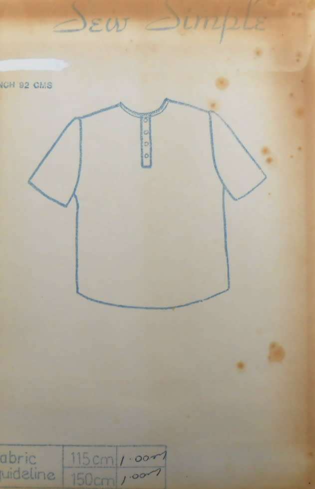 SEW SIMPLE PATTERNS 19  GRANDPA T-SHIRT SIZE 36 OR 92 CM  COMPLETE