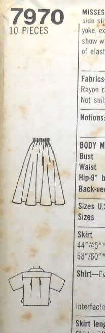 SIMPLICITY 7970 SHIRT & PULL ON SKIRT SIZE 10-12-14 COMPLETE-UNCUT-F/FOLDED