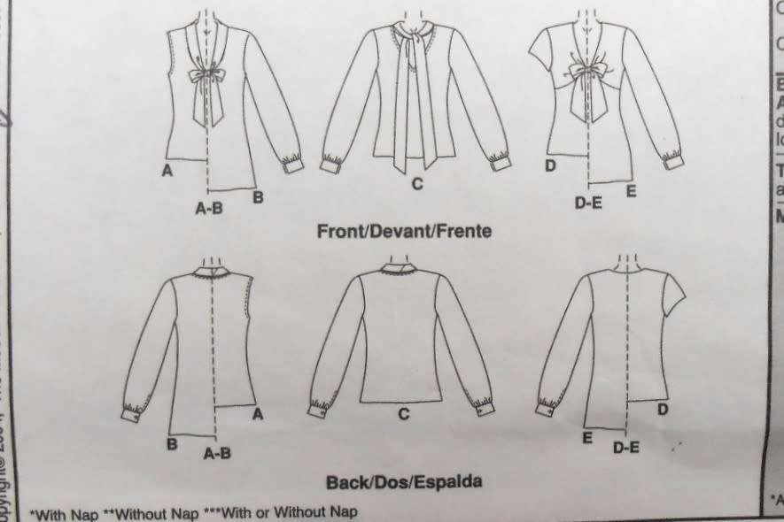 McCALLS M4591 SET OF BLOUSES SIZE 6-8-10-12 COMPLETE-MOSTLY UNCUT