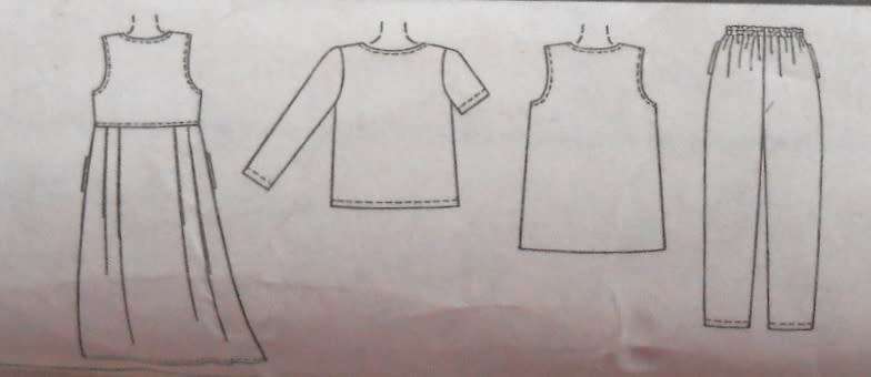 McCALLS 9027 UNLINED WAISTCOAT-PINAFORE-TOP-PULL ON PANTS- SIZE 20 1/2-22 1/2-24 1/2 COMPLETE