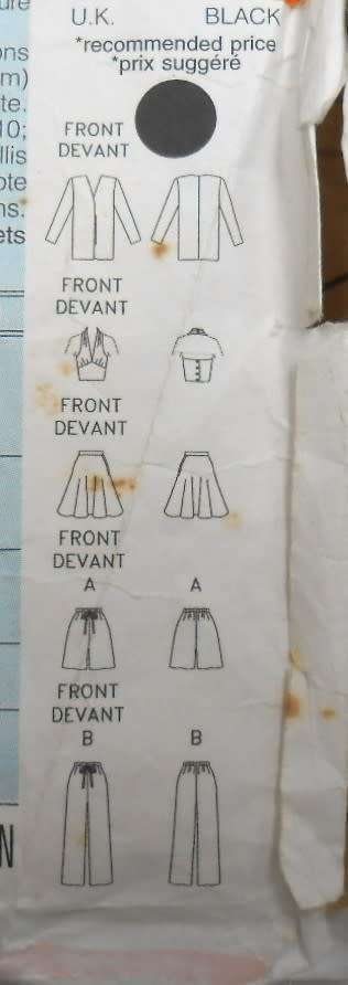 BUTTERICK 4051 JACKET-HALTER TOP-SKIRT-SHORTS-PANTS SIZE 6-8-10-12 COMPLETE-CUT TO 12-ZIPLOC