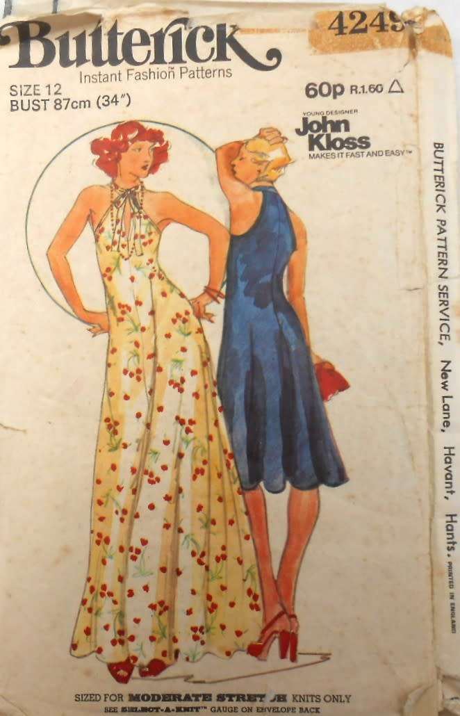 BUTTERICK 4249 FITTED & FLARED DRESS WITH T BACK  SIZE 12 BUST 87 CM COMPLETE-ZIPLOC