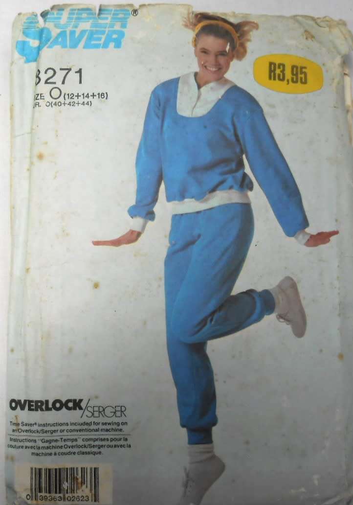 SIMPLICITY 8271 TRACKSUIT KNIT TOP & PULL ON PANTS SIZE 12-16 COMPLETE CUT TO SIZE 16