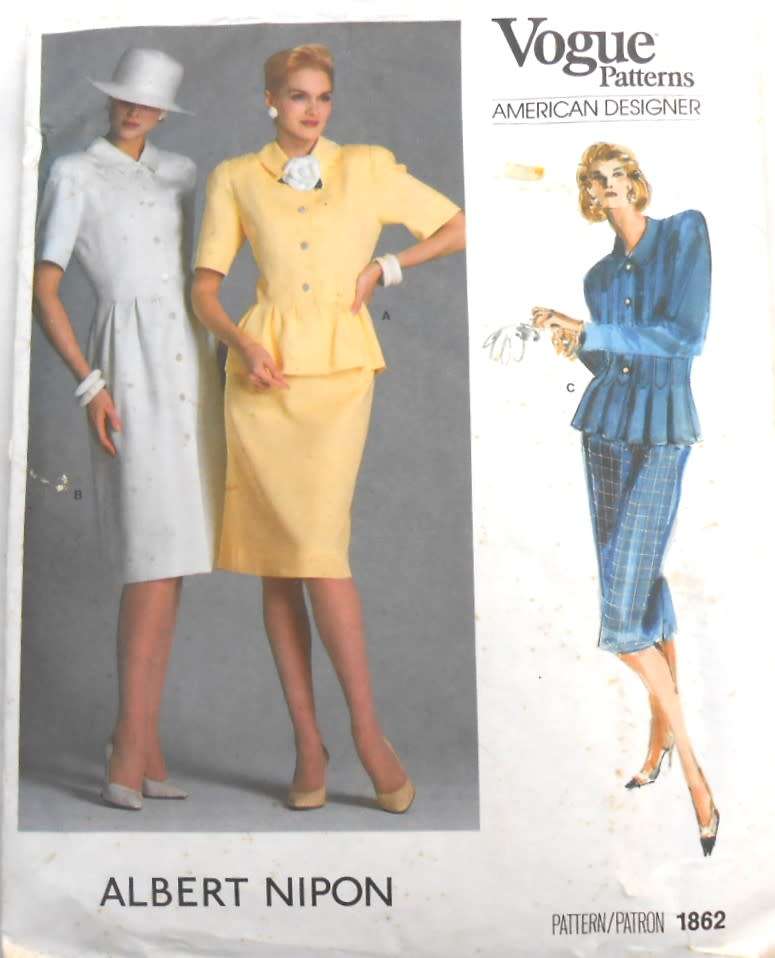 VOGUE AMERICAN DESIGNER 1862 DRESS-TOP-SKIRT SIZE 14 COMPLETE