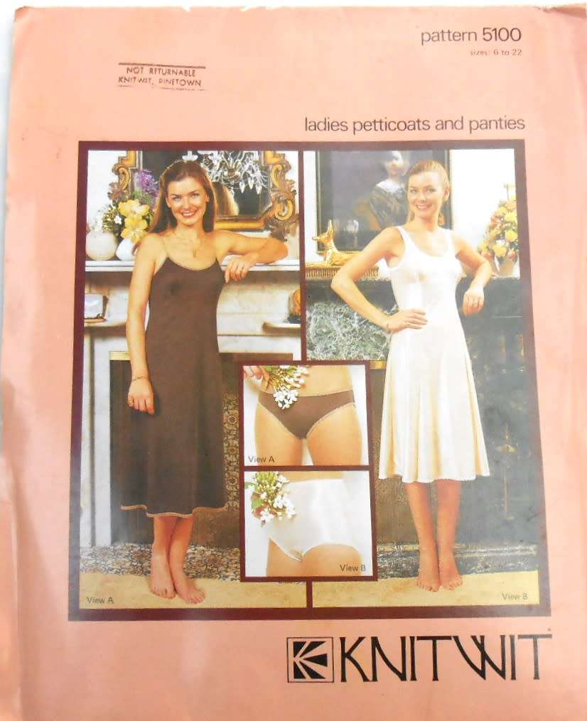 KNITWIT PATTERN 5100 LADIES PETTICOATS & PANTIES SIZES 6-22 COMPLETE-UNCUT