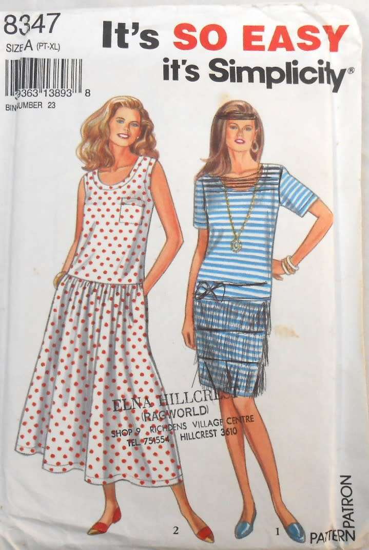 SIMPLICITY 8347 PULLOVER KNIT DRESS  SIZE PT-XL(30-46) SEE LISTING