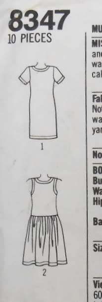 SIMPLICITY 8347 PULLOVER KNIT DRESS  SIZE PT-XL(30-46) SEE LISTING