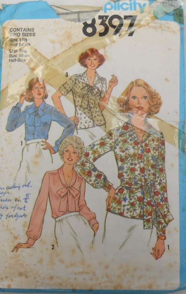SIMPLICITY 8397 BLOUSES IN HALF SIZES SIZE 14 1/2 - 16 1/2 COMPLETE