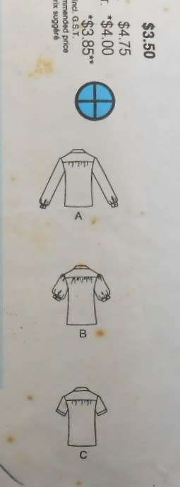 BUTTERICK 4496 LOOSE FITTING BLOUSE SIZE 6-8-10 COMPLETE