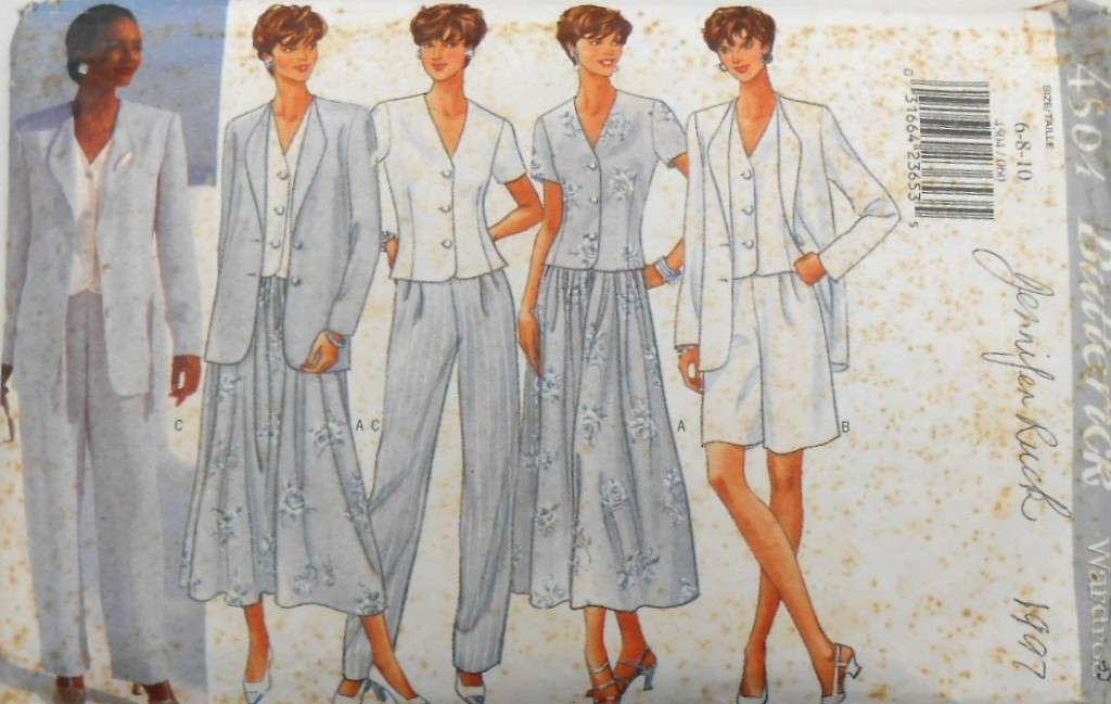 BUTTERICK 4504 JACKET-TOP-SKIRT-SHORTS-PANTS SIZE 6-8-10 COMPLETE