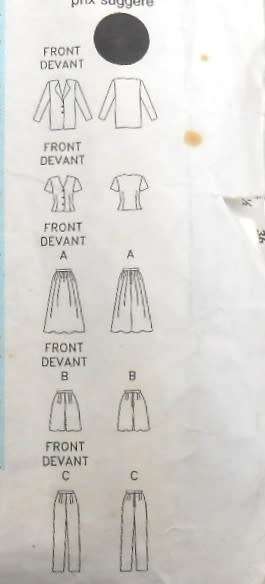 BUTTERICK 4504 JACKET-TOP-SKIRT-SHORTS-PANTS SIZE 6-8-10 COMPLETE