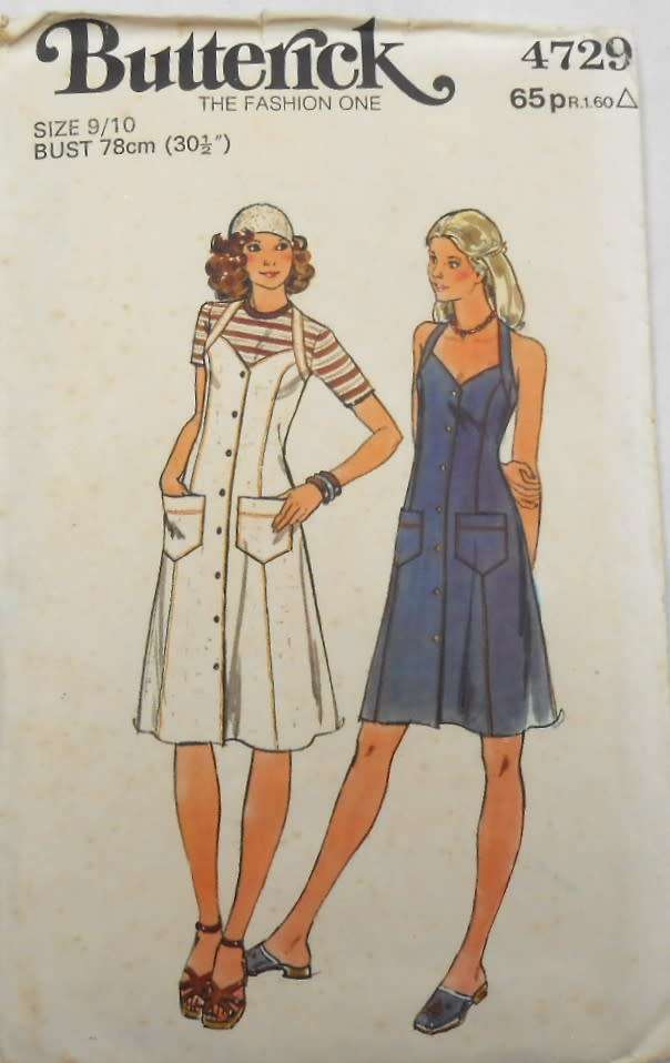 BUTTERICK 4729 HALTER DRESS SIZE 9/10 COMPLETE