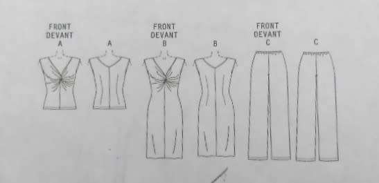 BUTTERICK B4789 TOP-DRESS-PANTS SIZE 8-10-12-14 COMPLETE-CUT TO 14