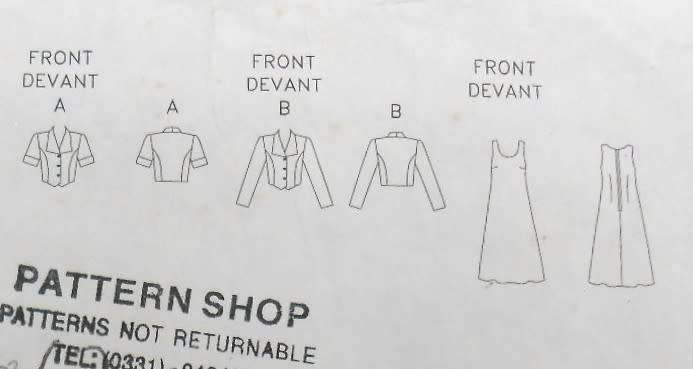 BUTTERICK 4817 JACKET & DRESS SIZE 6-8-10-12 COMPLETE-CUT TO 12