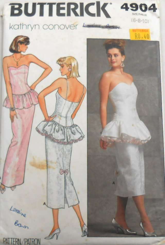 BUTTERICK 4904 DRESS WITH CLOSE FITTING LINED BODICE SIZE 6-8-10 COMPLETE - CUT TO 10