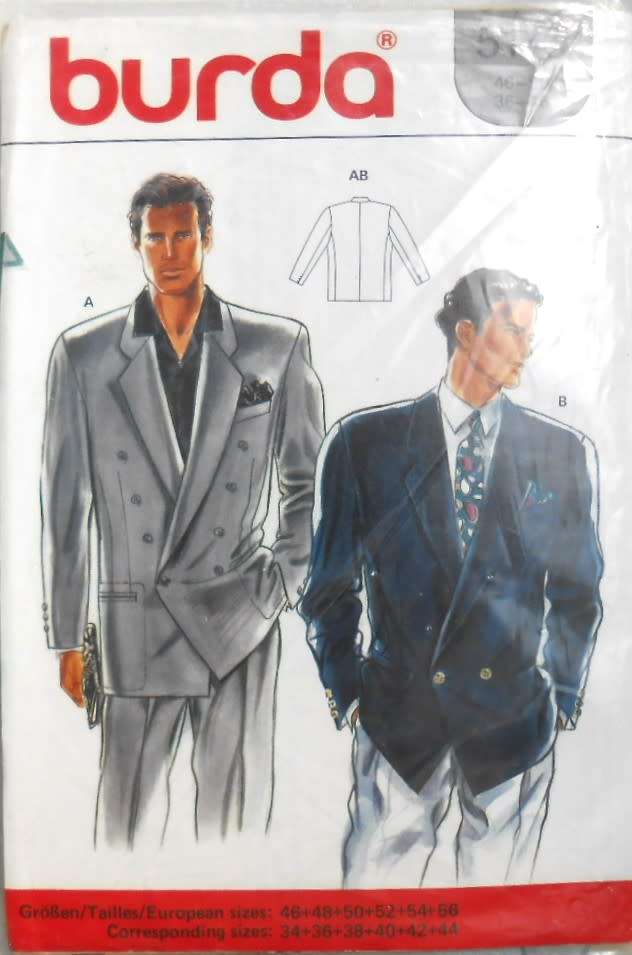 BURDA 5176 MENS JACKET SIZE 36-46 COMPLETE
