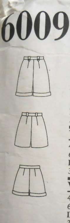 NEW LOOK PATTERNS 6009 SHORTS SIZE 6-16 COMPLETE-PAGE 1 - 2 SEWING INSTRUCTIONS NOT SUPPLIED