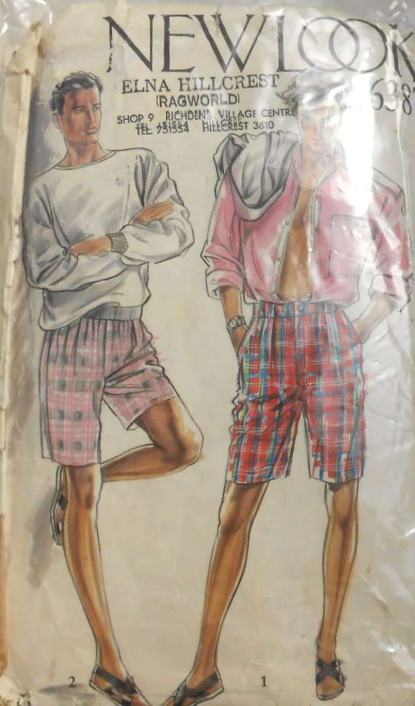 NEW LOOK PATTERNS 6387 MENS SHORTS SIZE 30-39 COMPLETE-UNCUT-F/FOLDED