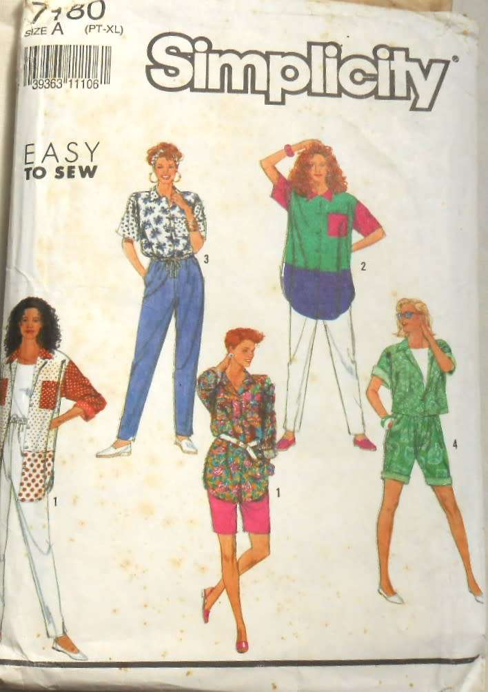 SIMPLICITY 7180 SHIRT-SHORTS-PANTS SIZE PT-XL COMPLETE CUT TO M (14-16)