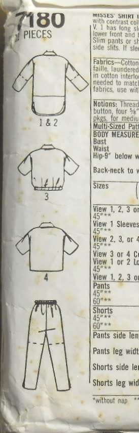 SIMPLICITY 7180 SHIRT-SHORTS-PANTS SIZE PT-XL COMPLETE CUT TO M (14-16)