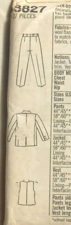 SIMPLICITY 8827 TEEN PANTS & LINED JACKET-WAISTCOAT SIZE 14 YEARS  COMPLETE-UNCUT-F/FOLDED