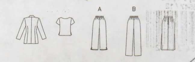 BUTTERICK 6547 JACKET-TOP-PANTS-SKIRT SIZE 12-14-16 COMPLETE-CUT TO 16