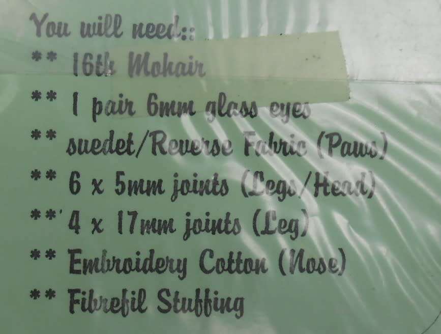 GLOBIN - 15 CM  WACKY BEAR - ELK`S BEARS - PATTERN ONLY