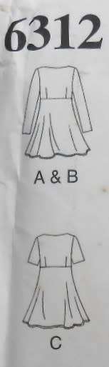 NEW LOOK PATTERNS 6312 HIGH BODICE TOPS SIZES 6-16 COMPLETE-CUT TO 10