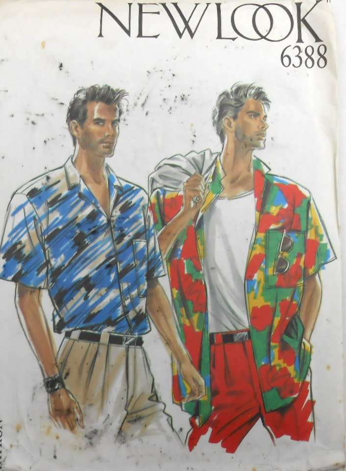 NEW LOOK PATTERNS 6388 MENS CASUAL SHIRT SIZES 36-44 COMPLETE-CUT TO 44