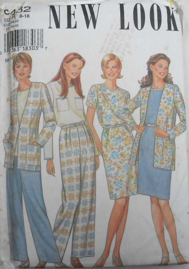 NEW LOOK PATTERNS 6432 JACKET-TOP-DRESS-PANTS SIZES 6-16 COMPLETE-PART CUT TO 14