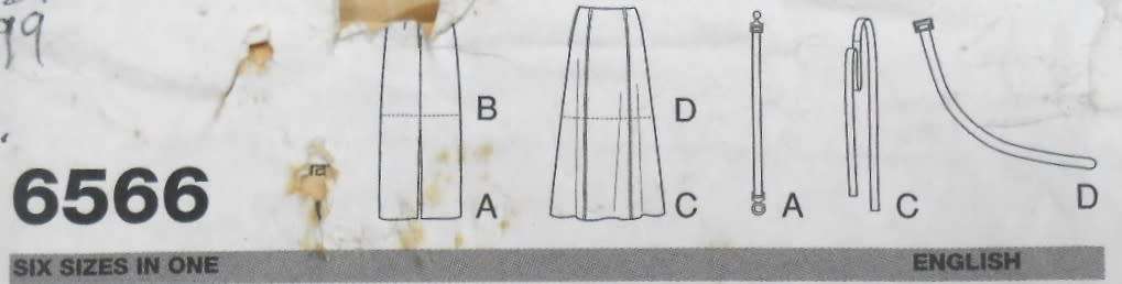 NEW LOOK PATTERNS 6566 SET OF SKIRTS + BELTS SIZE 8-18 COMPLETE CUT TO 18