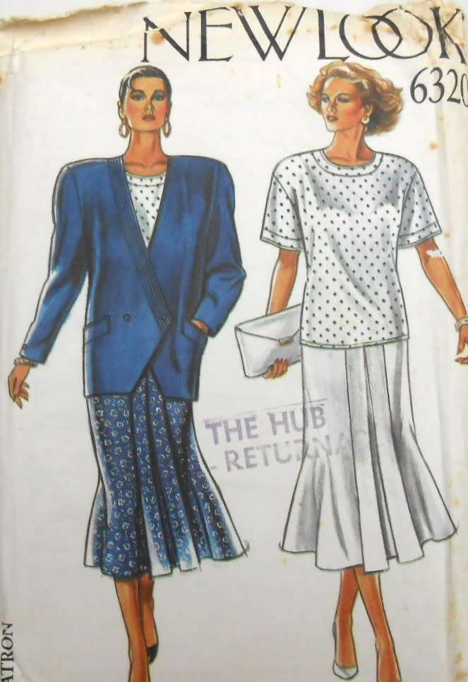 NEW LOOK PATTERNS 6320 JACKET-TOP-SKIRT SIZE 8-18 COMPLETE-UNCUT-F/FOLDED