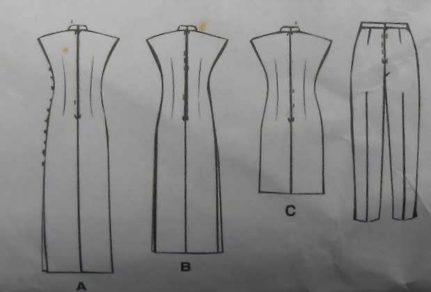 McCALLS 3008 DRESS WITH STAND UP COLLAR-PANTS  SIZE 8-10-12 COMPLETE-CUT TO 12