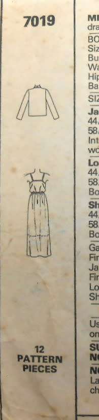 McCALLS 7019 JACKET & DRESS SIZE 8 BUST 32 1/2 COMPLETE