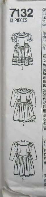 SIMPLICITY 7132 GIRLS DRESS WITH TRIM VARIATIONS SIZE 2-6X YEARS COMPLETE-UNCUT-F/FOLDED