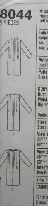 SIMPLICITY 8044 DRESS WITH BELT SIZE 12-16 COMPLETE-UNCUT-F/FOLDED