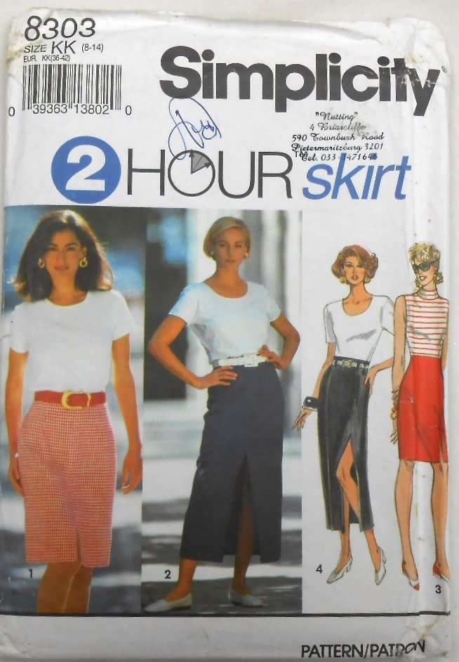 SIMPLICITY 8303 SET OF SKIRTS SIZE 8-14 COMPLETE