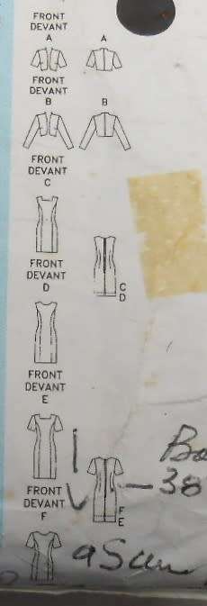 BUTTERICK 5446 JACKET & FITTED STRAIGHT  DRESS SIZE 6-8-10-12 COMPLETE-CUT TO SIZE 12