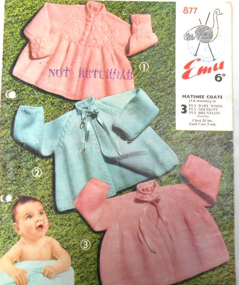 EMU 877-  MATINEE COATS - 1 - 6 MONTHS
