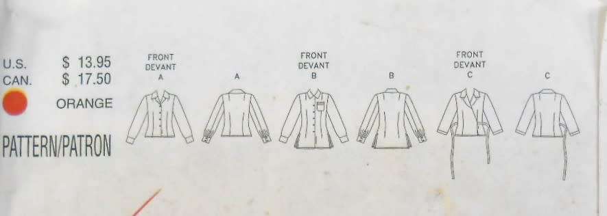 BUTTERICK 3256 LOOSE FITTING BLOUSES SIZE 8-10-12  COMPLETE CUT TO SIZE 12