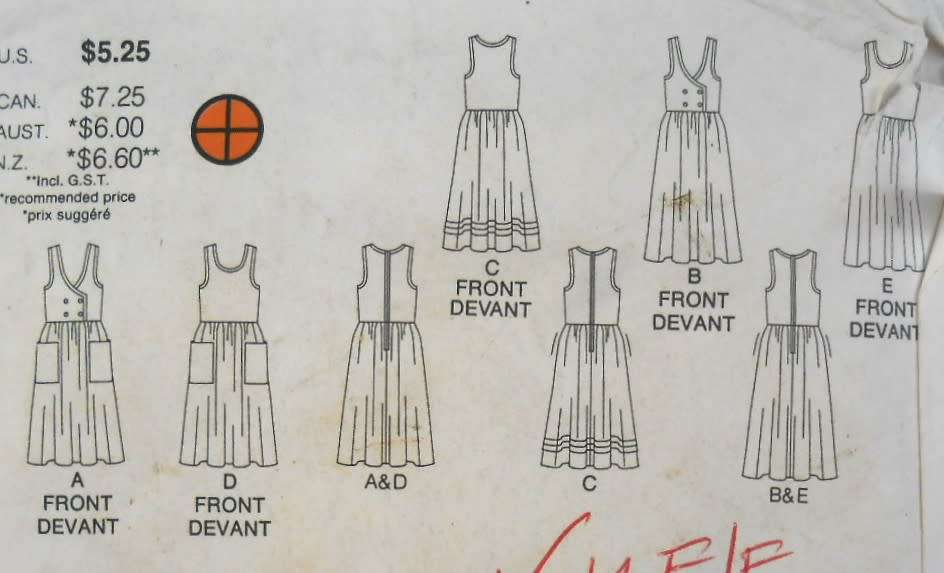 BUTTERICK 3961 PINAFORE DRESS SIZE 12-14-16 COMPLETE-UNCUT-F/FOLDED