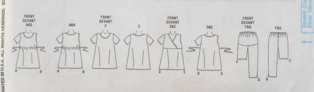 BUTTERICK B4201 MATERNITY TOPS-SHORTS-PANTS SIZE 8-10-12 COMPLETE-CUT TO SIZE 12