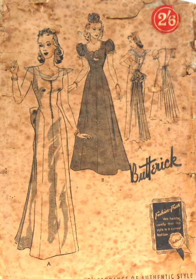 VERY VINTAGE BUTTERICK 8751 LADIES GOWN SIZE 14 BUST 32 COMPLETE-ZIPLOC BAG