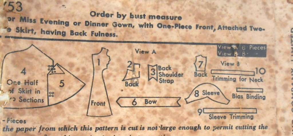 VERY VINTAGE BUTTERICK 8751 LADIES GOWN SIZE 14 BUST 32 COMPLETE-ZIPLOC BAG