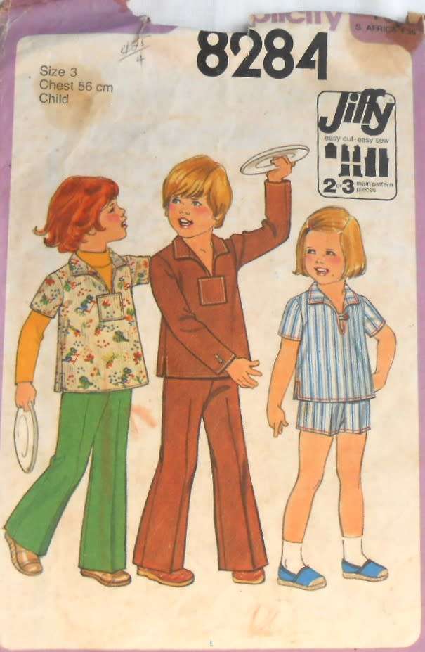 SIMPLICITY 8284 KIDS PANTS-SHORTS-PULLOVER TOP SIZE 3 YEARS CHEST 56 CM COMPLETE